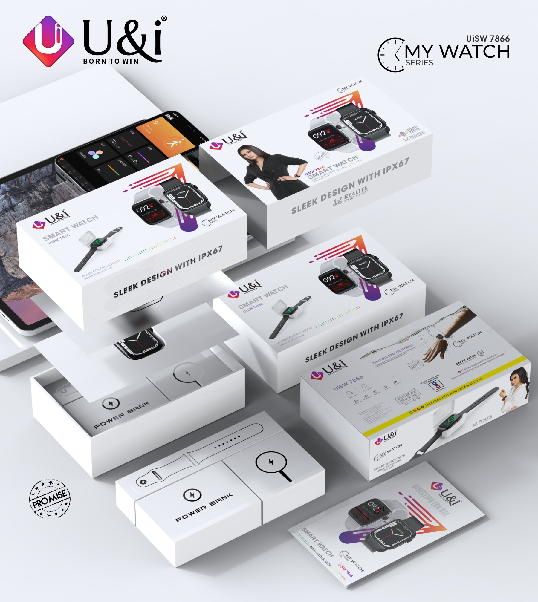 U&I MY WATCH SERIES SMARTWATCH 7866 - Aswaqs